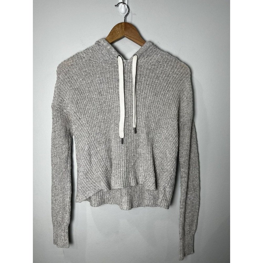 Women's American Eagle Cropped Ribbed Sweater Hoodie - Size Small